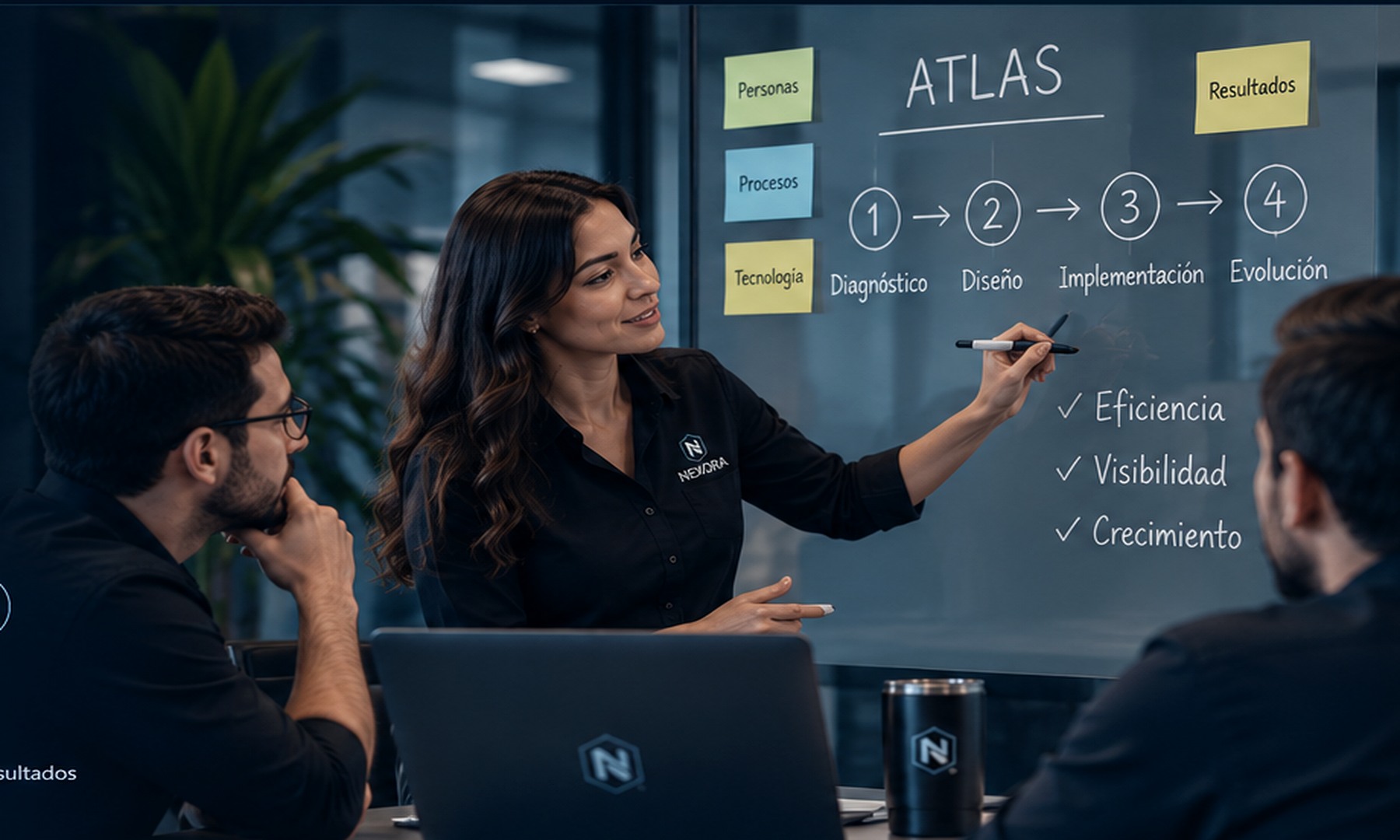 Equipo trabajando una metodología y proceso de transformación