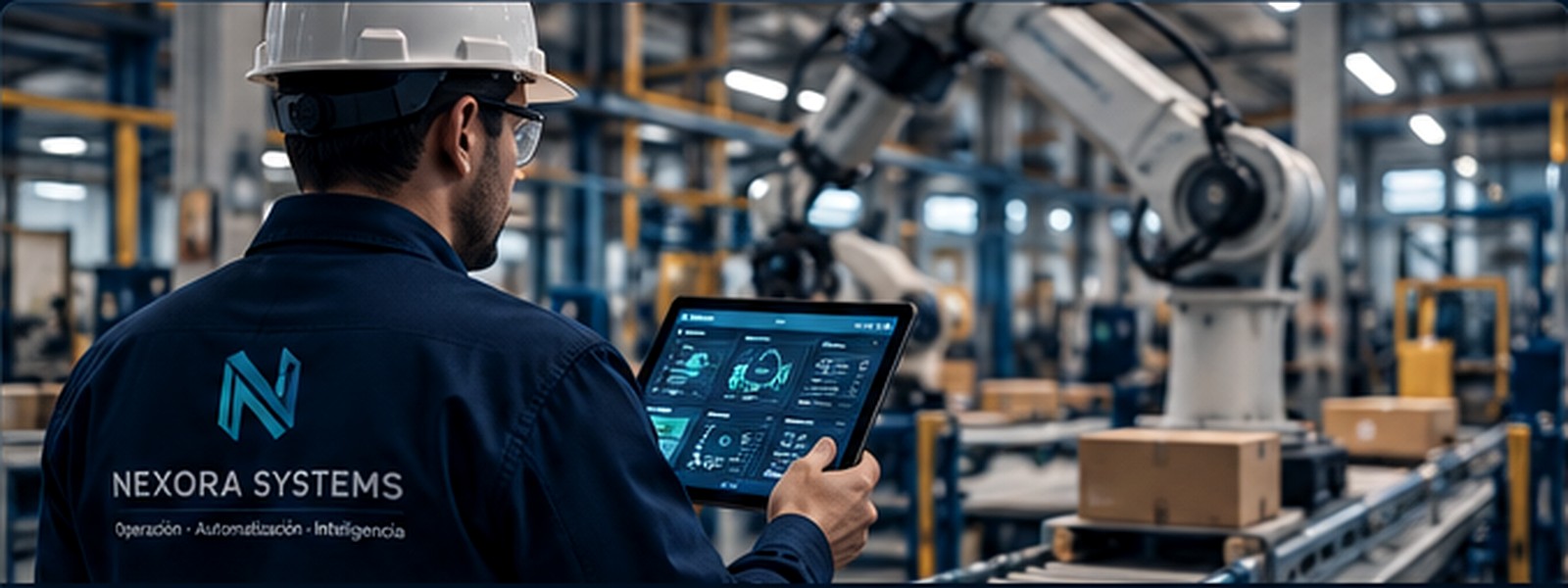 Operación industrial asistida por automatización y tecnología